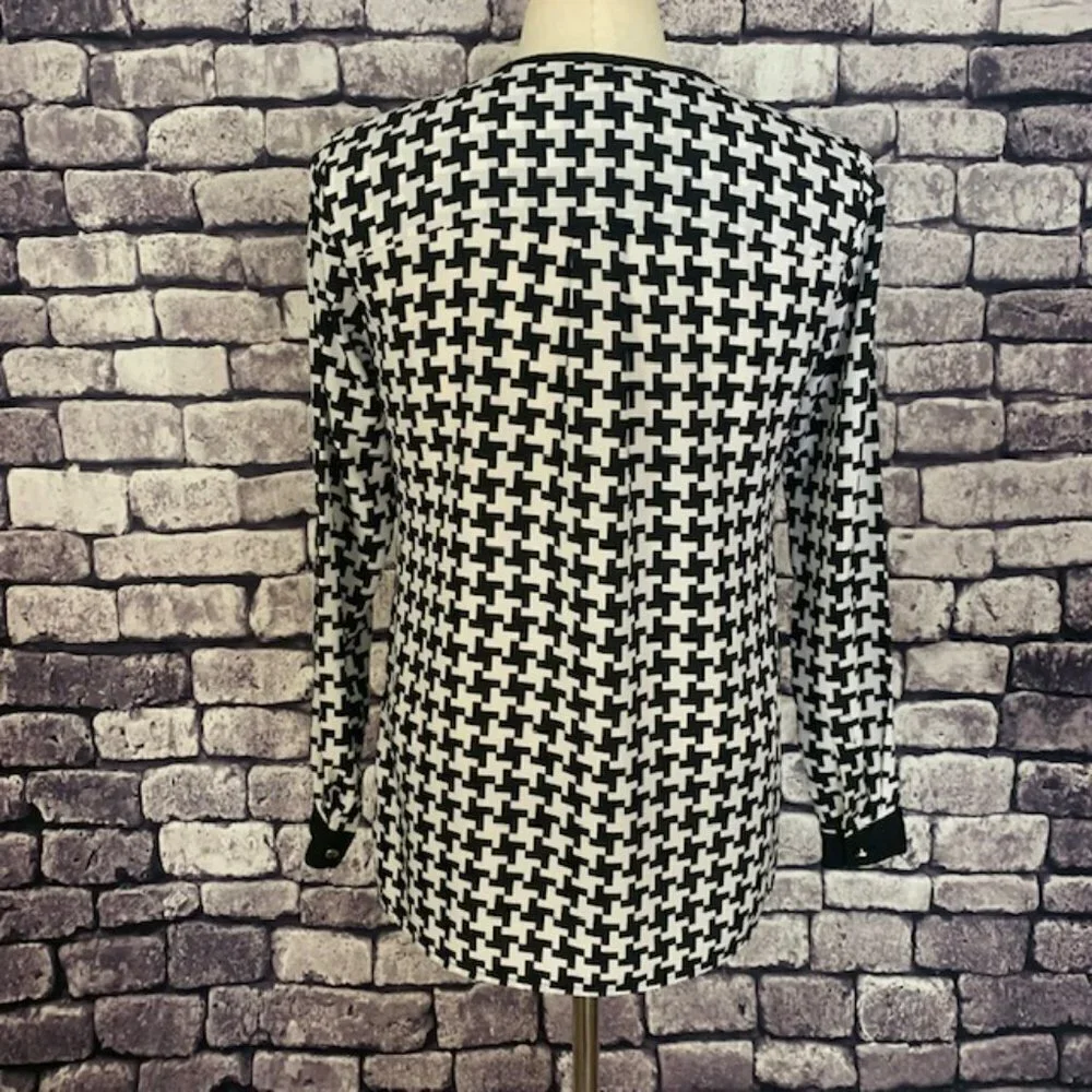 Michael Kors Black & White Blouse Size XS